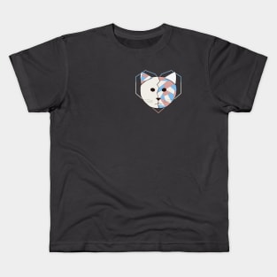 White Geometric Cat Kids T-Shirt